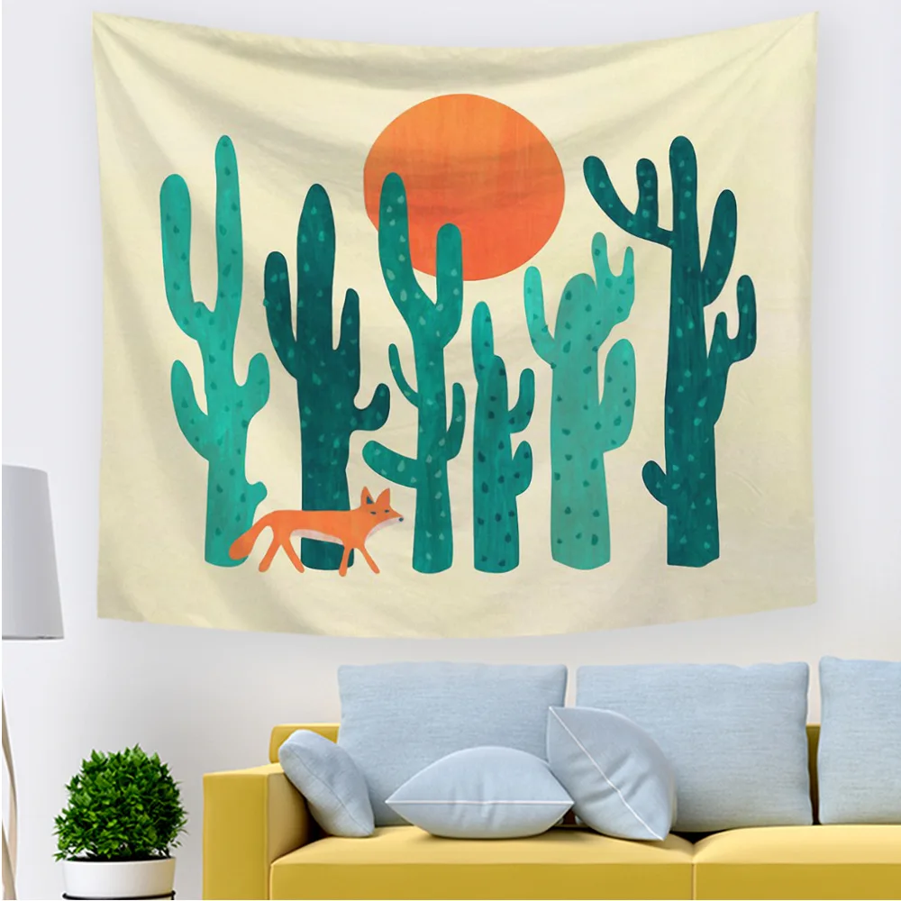 

Cactus hanging cloth decorative cloth landscape cloth room living room decoration tapestry