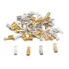 50 шт.лот 8x3 мм Железный зажим на кожаной веревке цепочка закрывающаяся цепочка Концевая застежка для ювелирных изделий ожерелья браслета соединители аксессуары