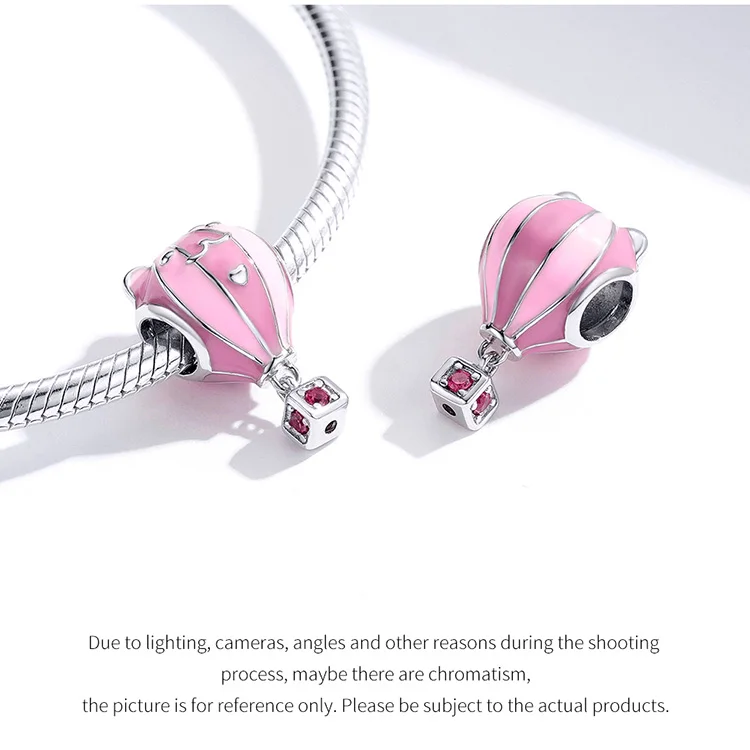 Браслет Pandora, серебро 925,, CZ, самолет, Автомобильная камера для корабля, амулеты, S925, розовый, багажник, воздушный шар, бусины для изготовления ювелирных изделий