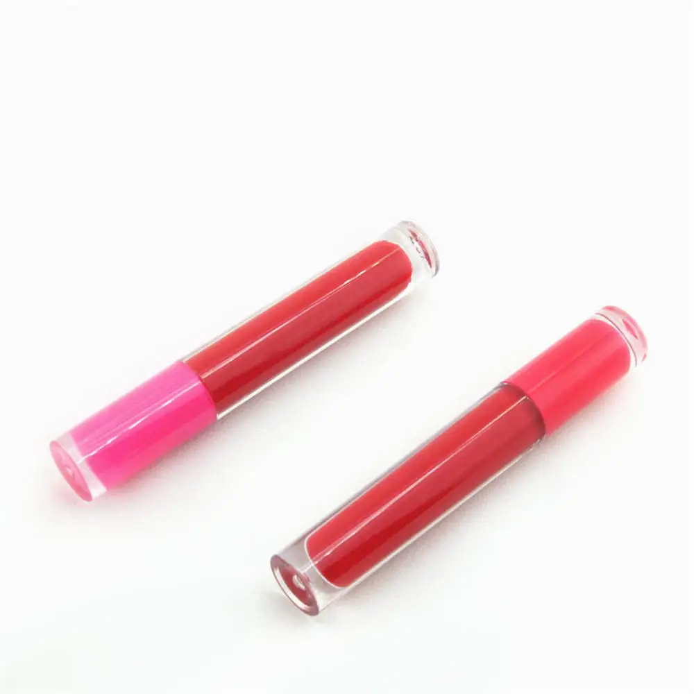 

5 ML Solid Color Transparent Pink Red Round Clear Lip Gloss Tubes Empty Refillable Bottles Plastic Lip Balm Tube Vials