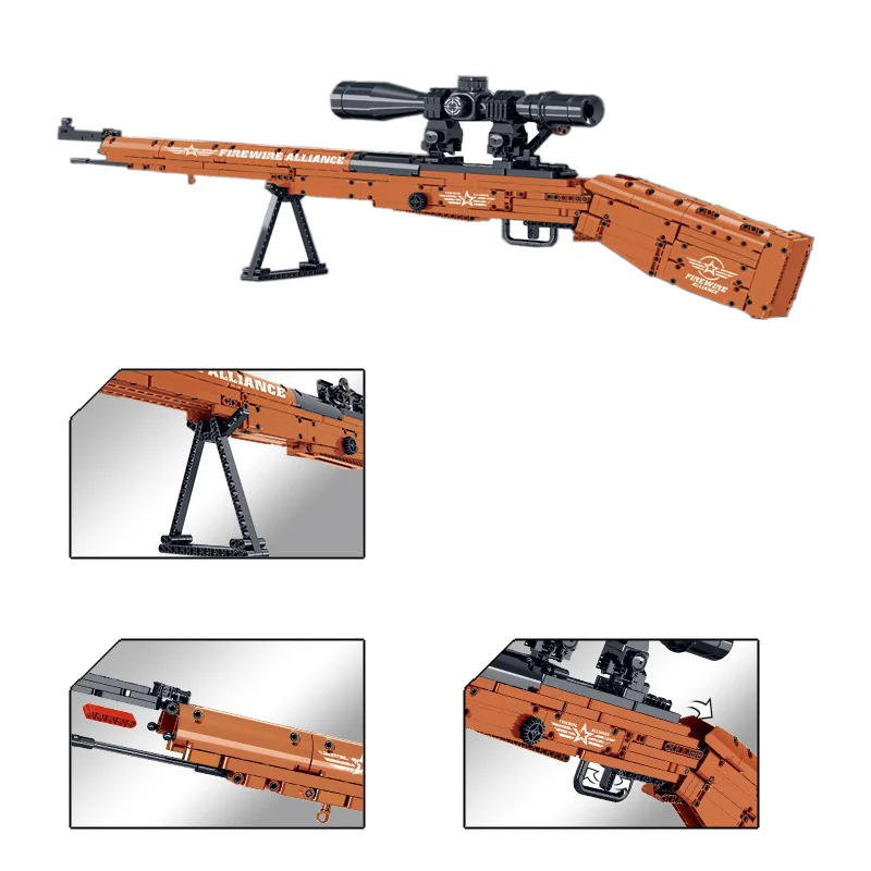 

NEW SWAT Military WW2 War Weapon Kar98k Rifle Gun Assembling Model Building Blocks Brick Toy Gifts for Children