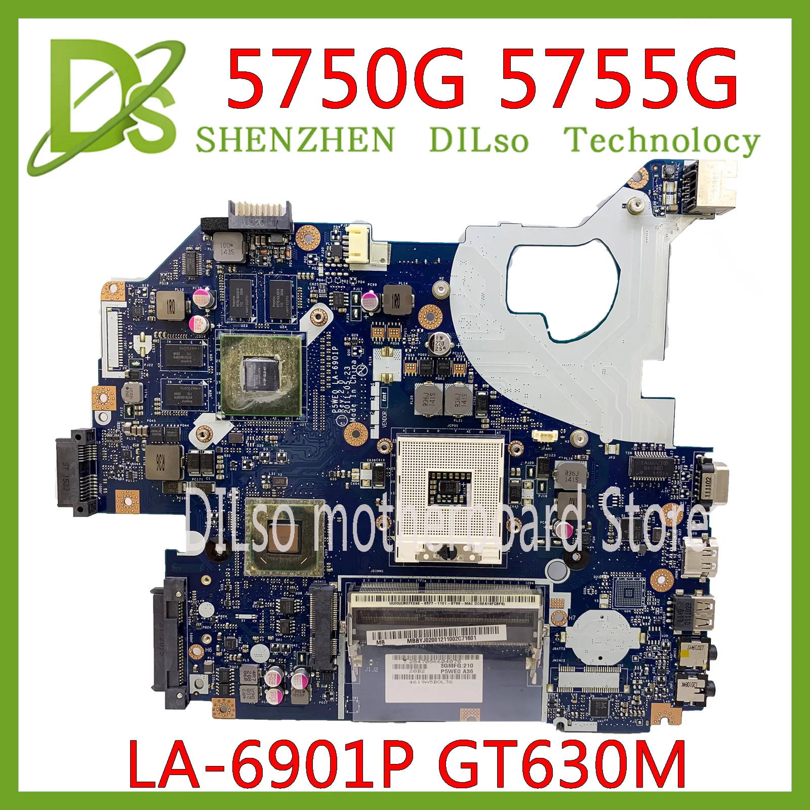 

KEFU 5750 LA-6901P Motherboard For acer 5755 5750G 5755G Laptop Motherboard GT630M original Test work 100%