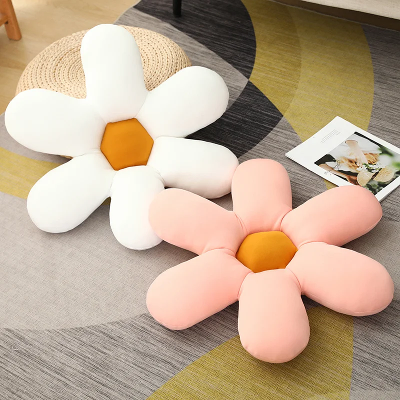 

60cm Beautiful Daisy Flower Plush Pillow Soft Cartoon Plant Toy Stuffed Sunflower Doll Chair Cushion Kids Lovers Birthday Gifts