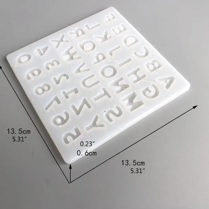 

97QE Alphabet Crystal Epoxy Resin Mold English Letters Number Pendant Casting Silicone Mould DIY Crafts Jewelry Making Tool