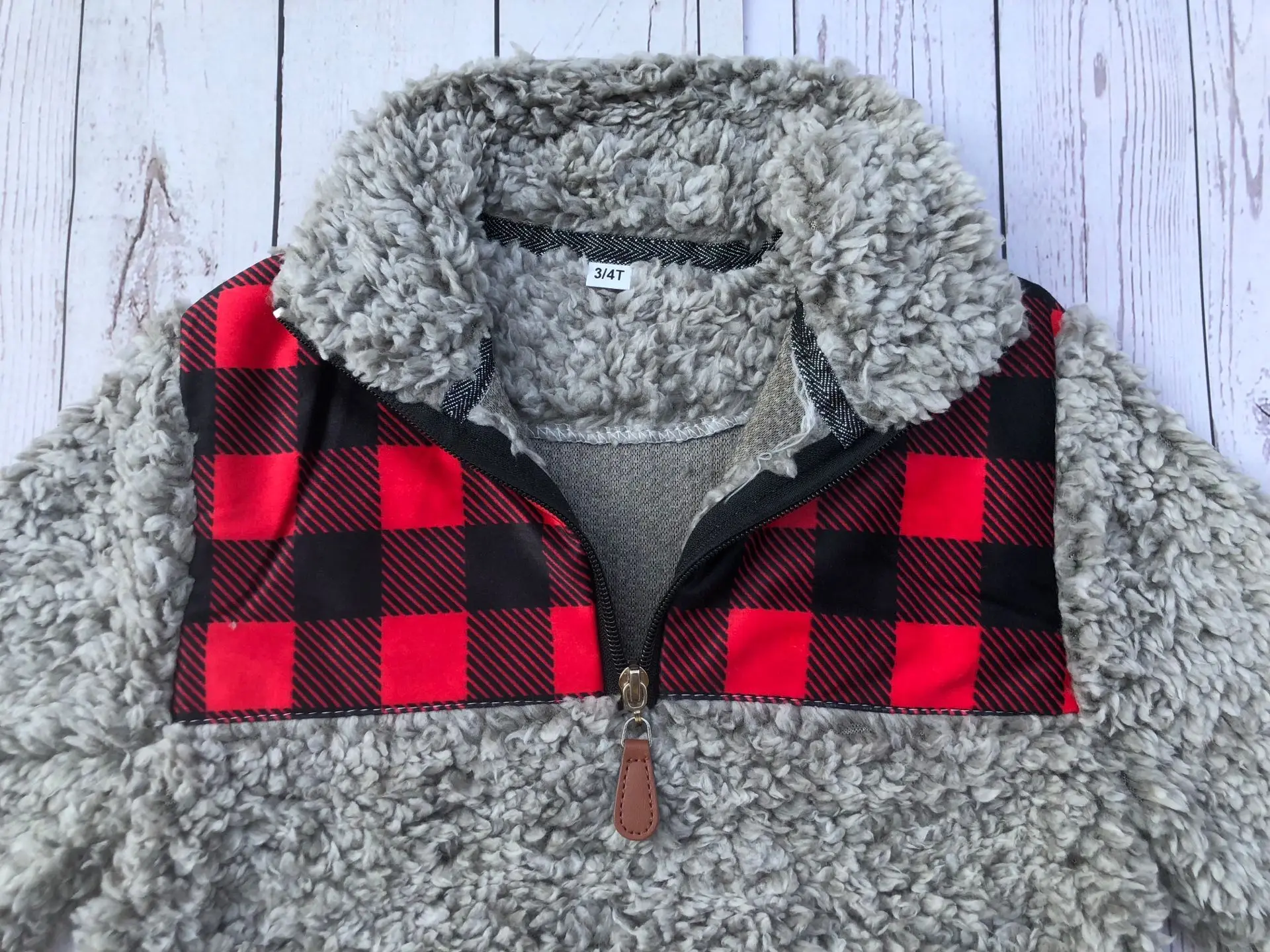 leopard cheetah buffalo plaid patch KIDS SHERPA pullovers boys&girls jackets coats