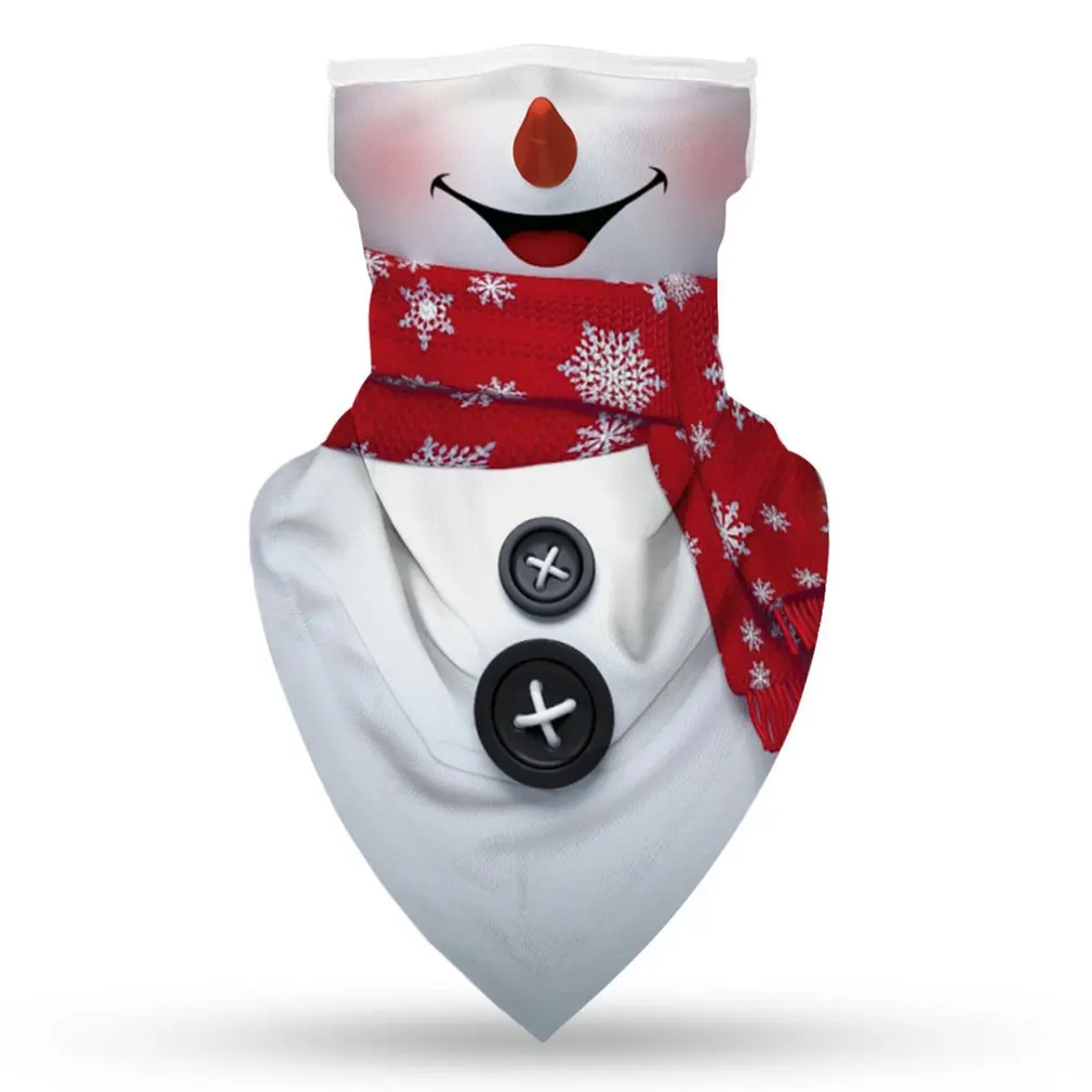 

Бандана Пылезащитная Рождественская Бандана с цифровым принтом дышащий треугольный шарф для ушей для занятий спортом на открытом воздухе ...