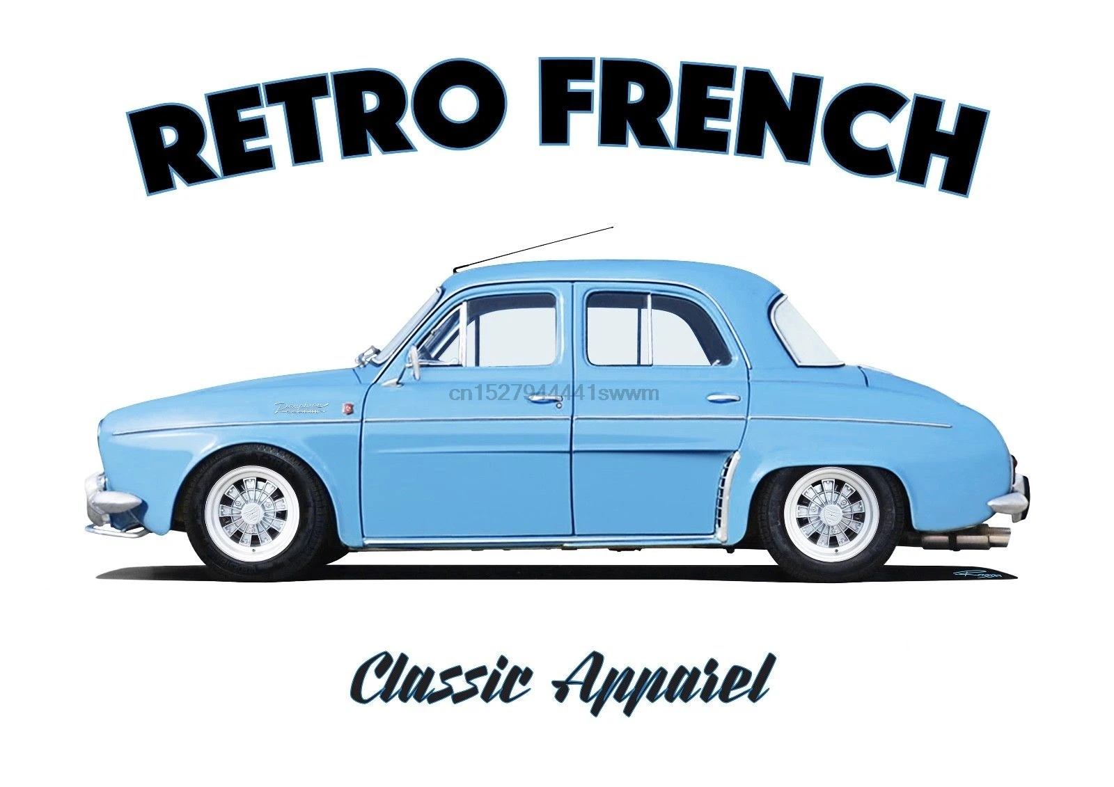 Футболка RENAULT DAUPHINE GORDINI. Ретро французский. Классических автомобилей.