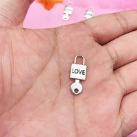 10pcs 25x10mm high quality alloy silver love lock charm for couple gift pendant jewelry making diy necklace bracelet accessories