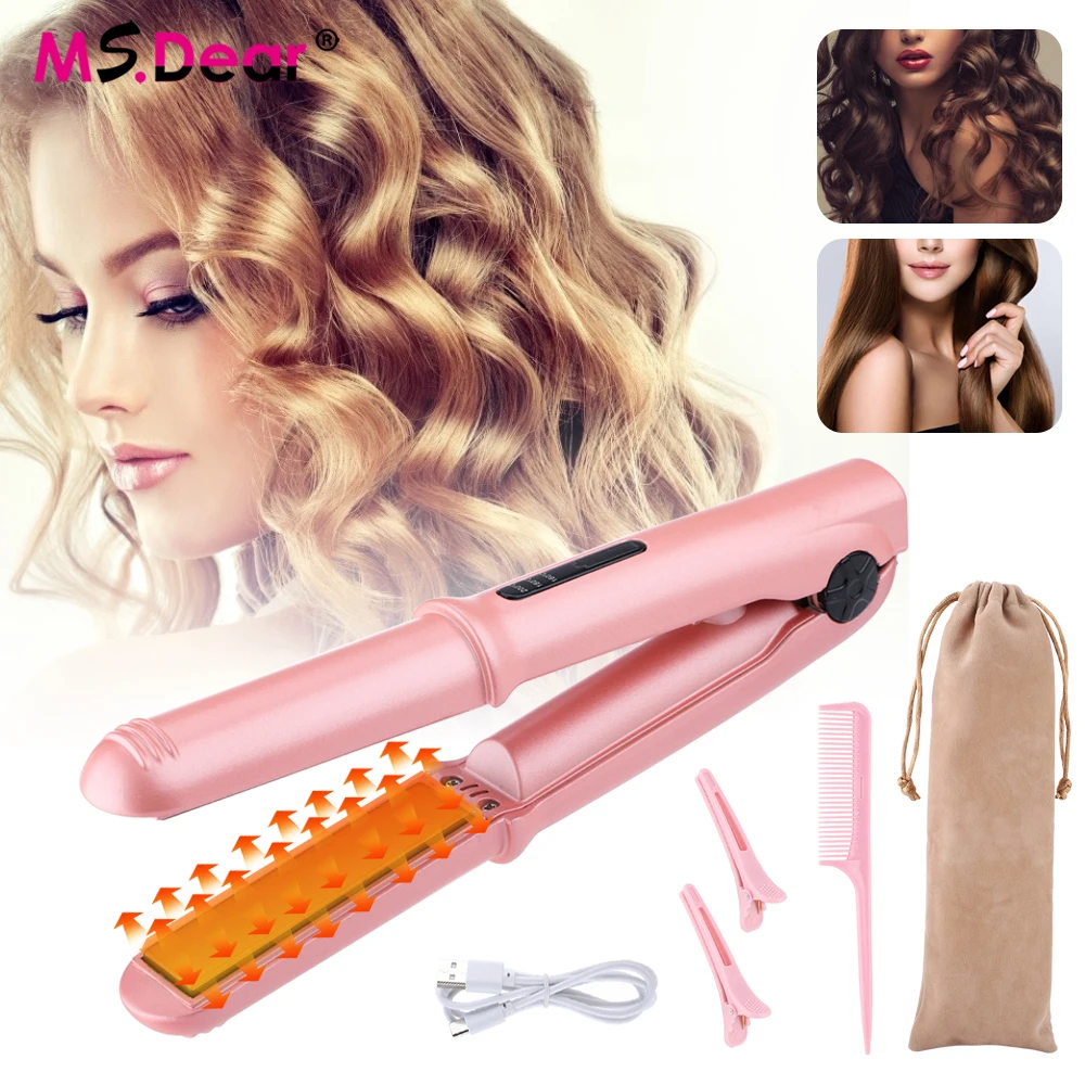 

2 In1 Wireless Hair Curler Iron Cordless Curling Iron Air Wireless Curler For Curls Waves LCD Display Ceramic Curly Hair Styling