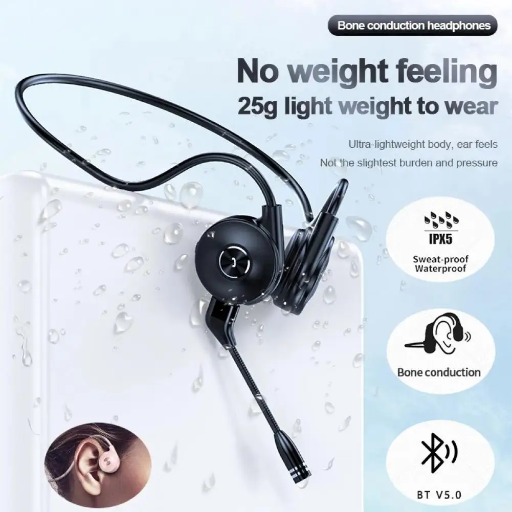 

New Bone Conduction Headphones Wireless Sports Earphones Dual Microphone Noise Cancellation For Cycling Bluetooth-Compatible