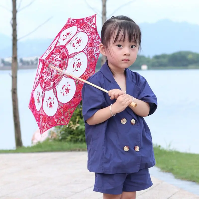 Small Decorative Umbrellas With Wood Handle Shooting Parasol Party Costume Accessories Cosplay Props For Children | Дом и сад