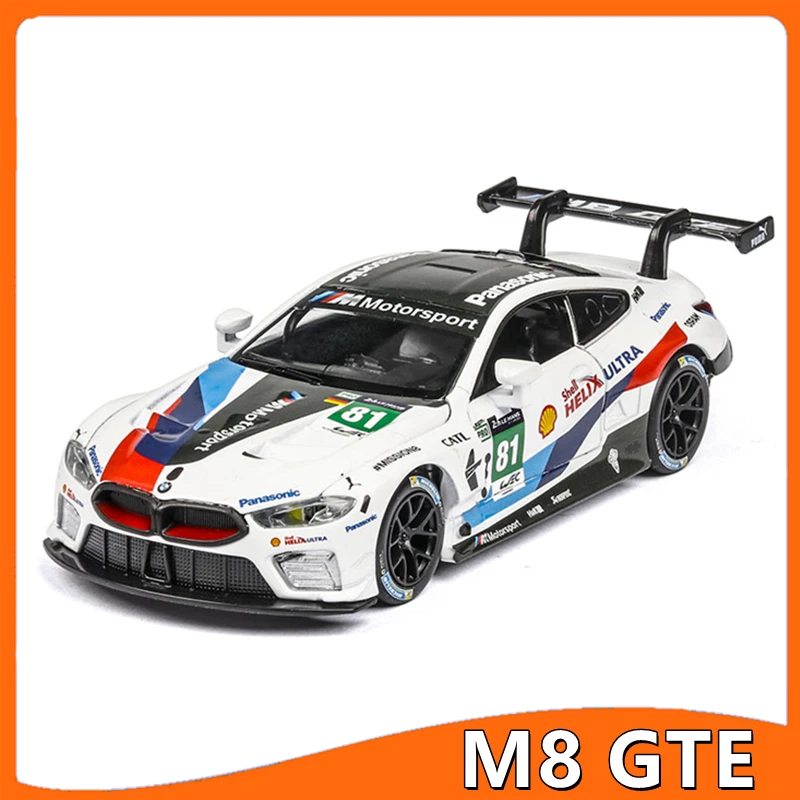 

1/32 M8 GTE Sports Car Simulation Toy Car Model Alloy Pull Back Children Toys Genuine License Collection Gift Off-Road Vehicle