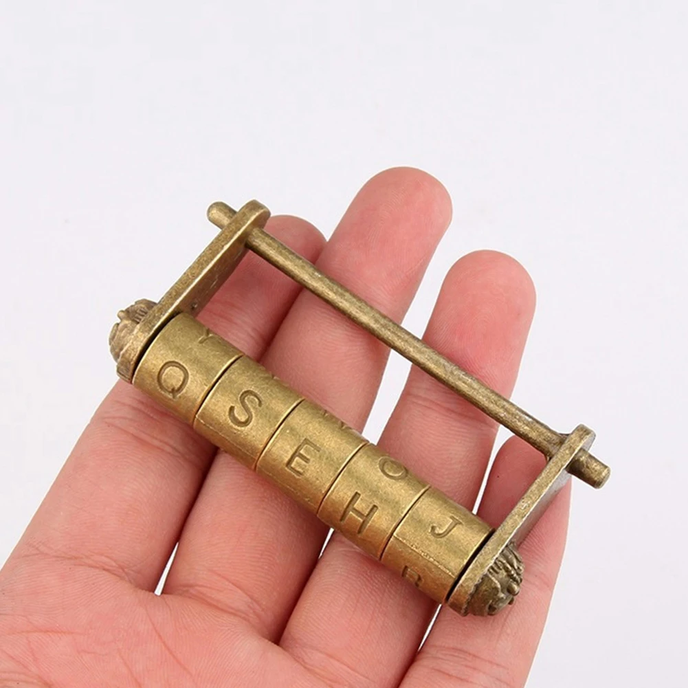 Китайский ретро ящик с паролем Античная бронзовая фурнитура винтажная шкатулка