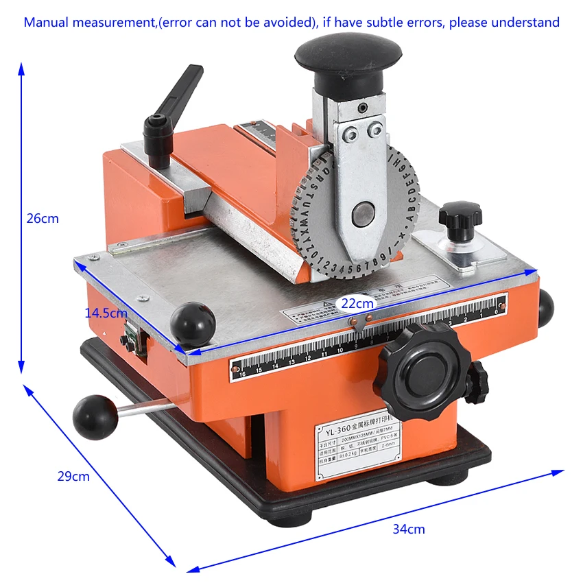 Полуавтоматическая ручная маркировочная машина алюминиевая оборудование для