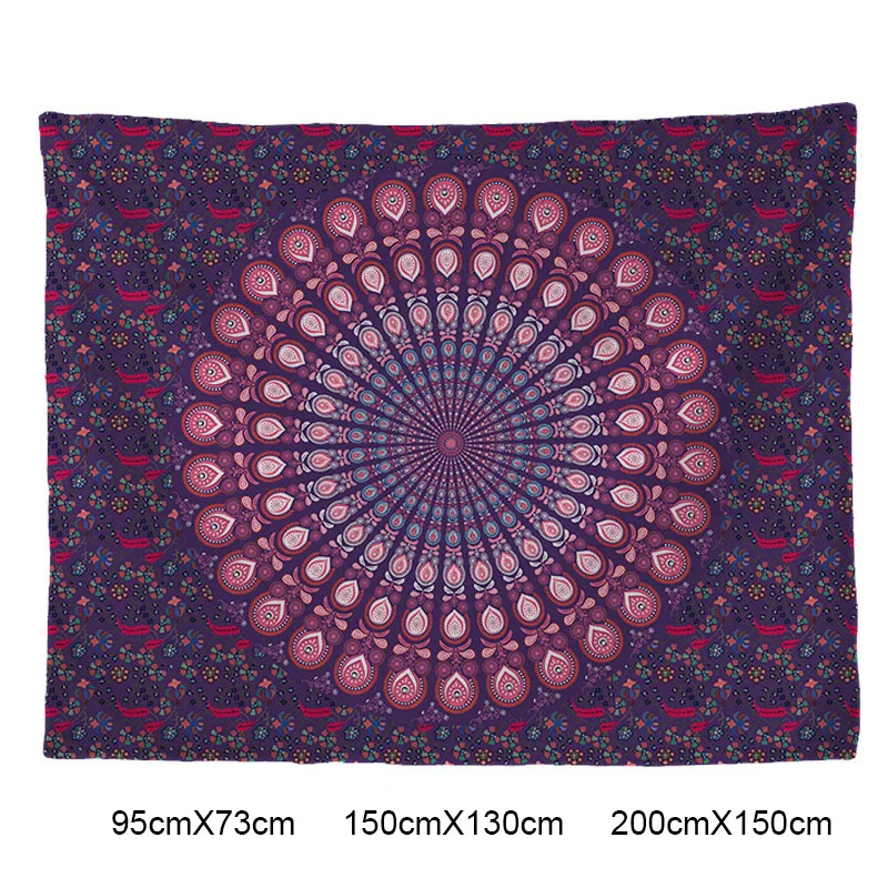 

73cm-200cm India Style Tapestry Wall Hanging Room Home Decor Tablecloth Picnic Blanket Tippet Large Printed Grinding Tapestry