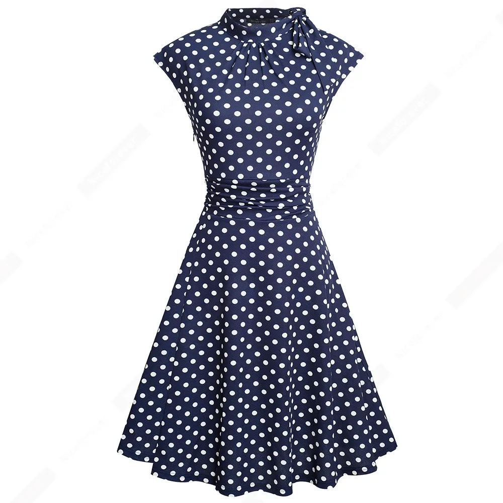 Женское платье с бантом в горошек повседневное Элегантное летнее ТРАПЕЦИЕВИДНОЕ