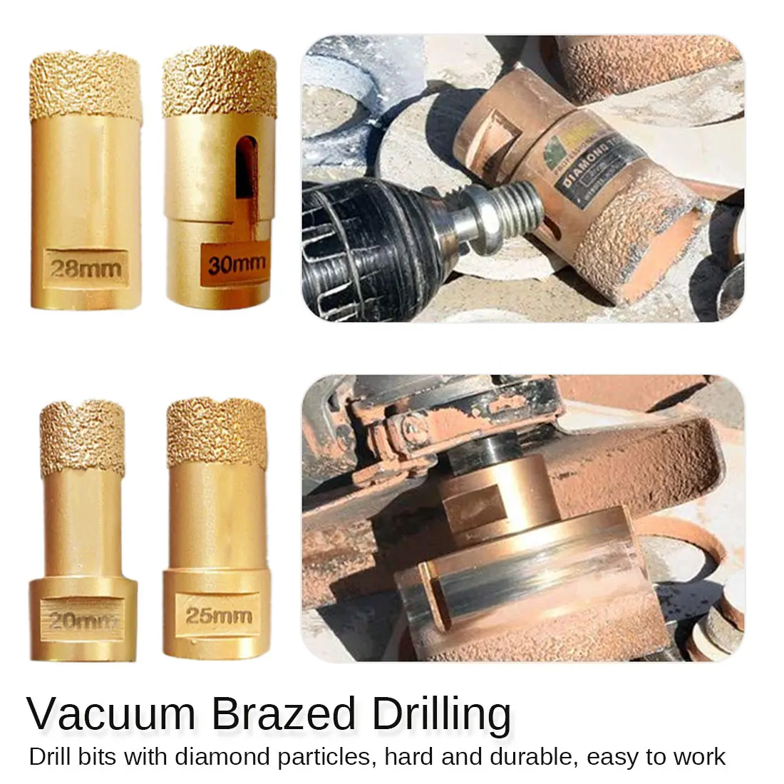 

1pc Drill Bit M14 Vacuum Brazed Diamond Drilling Core Bit Dry Diamond Drill Bit Tile Hole Saw Stone Crown Drilling Bit 20MM-60MM