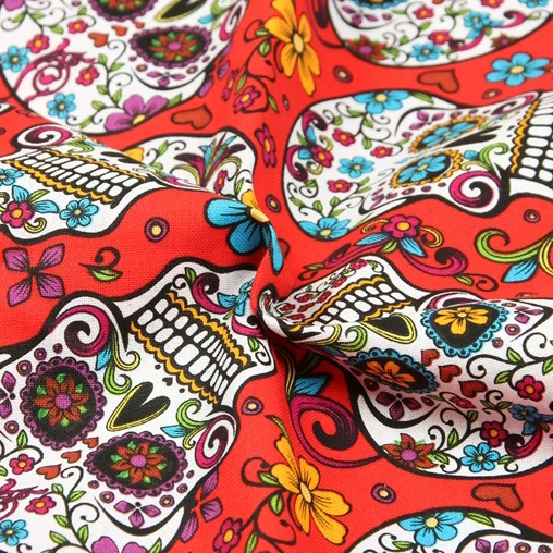 Печать ткань для одежды ручной работы сделай сам красная полуметровая