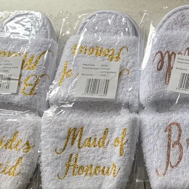 Индивидуальные имена дата Свадебные шлепанцы для невесты подарок подружки