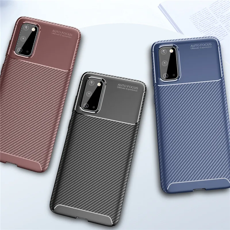 

Soft Silicone Back Cover For Samsung Galaxy S20 S21 Ultra Carbon Fiber Phone Shell For Samsung S20 FE S21 Plus 5G