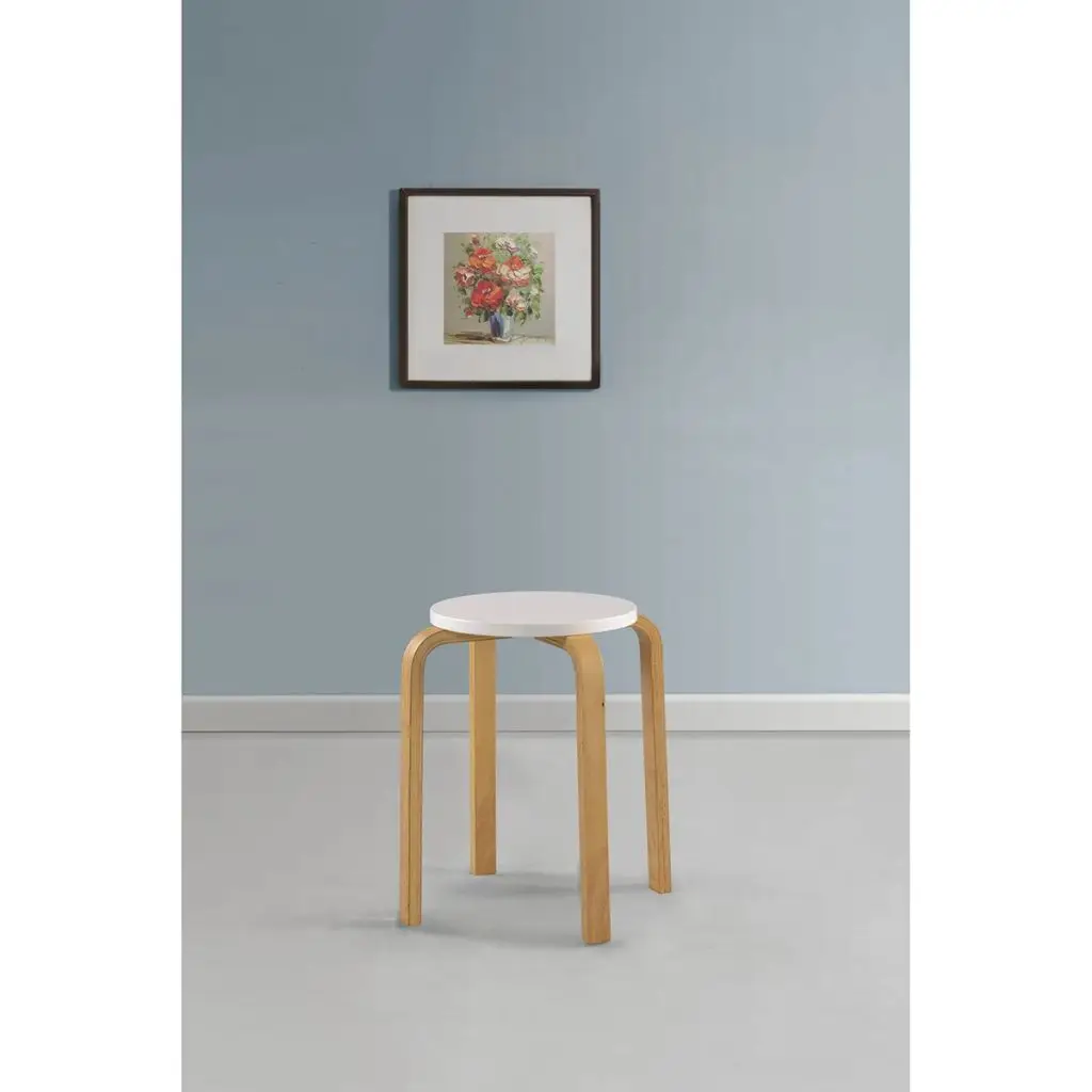 vidaXL Bar Stools 4 pcs White Bent Wood |