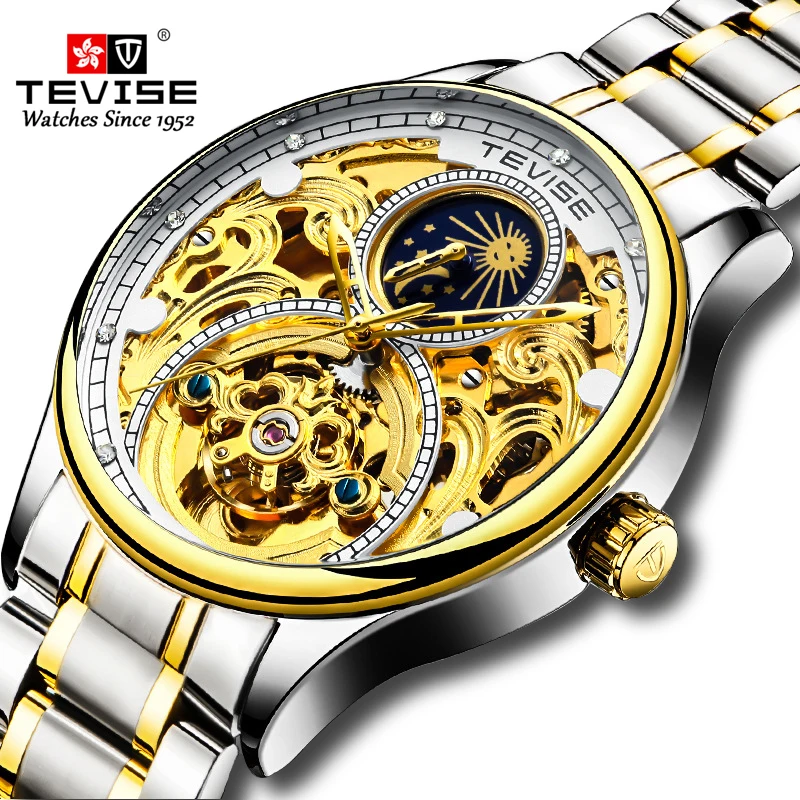 

Tevise Automatic Watch Men Mechanical Watches Hollow Skeleton Self-Winding Male Luxury Brand Sport Wrist Watch Relogio Masculino