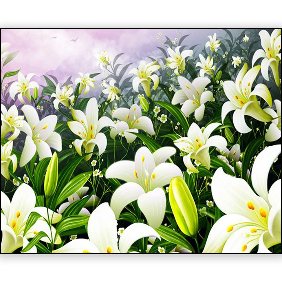 5D алмазная живопись вышивка крестиком цветок лилии цветы Алмазная мозаика из