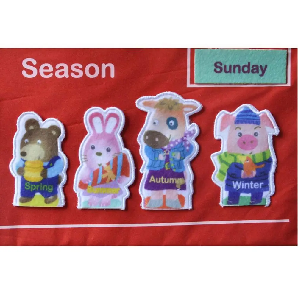 

Kindergarten Infant Teaching Educational Toy Cloth Learning English Letter Weather Date Season Teach Tool Calendar boosted