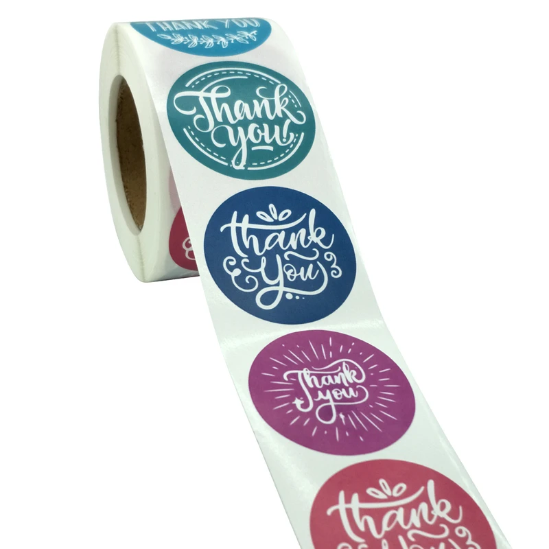 

1.5 inch 500 pcs/roll thank you personalized flower label, baking gift card sticker, party, gift wrapping sticker