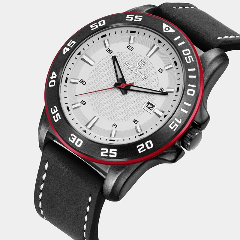 Skone мужские спортивные модные водонепроницаемые кварцевые часы Брендовые