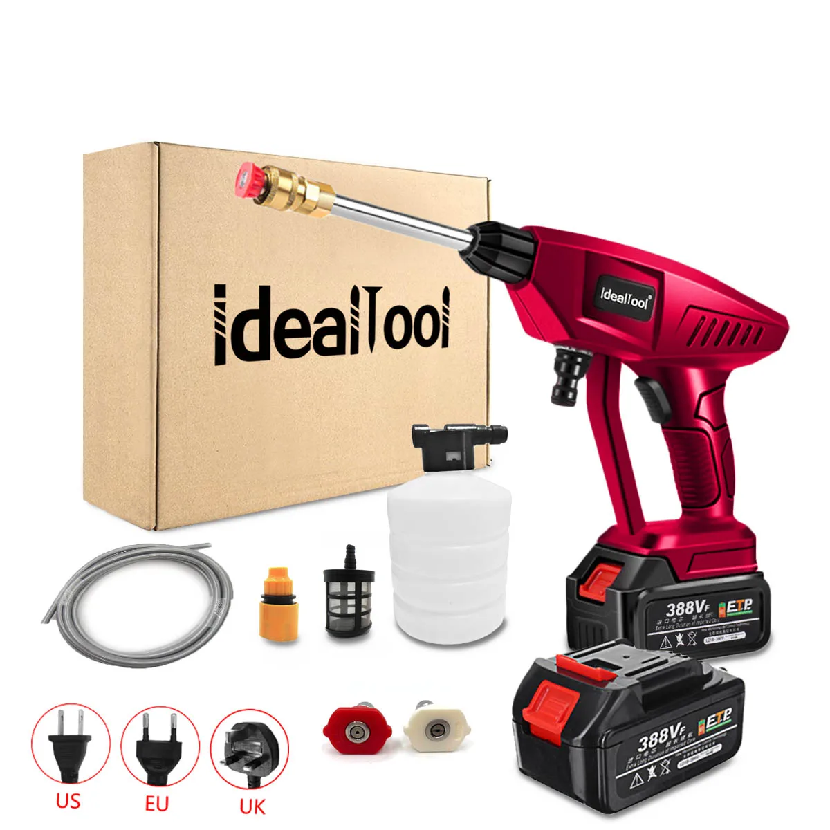 

21V 30Bar Electric Car Washer Gun High Pressure Cleaner Foam Nozzle For Auto Cleaning Care Cordless Protable Car Wash Spray