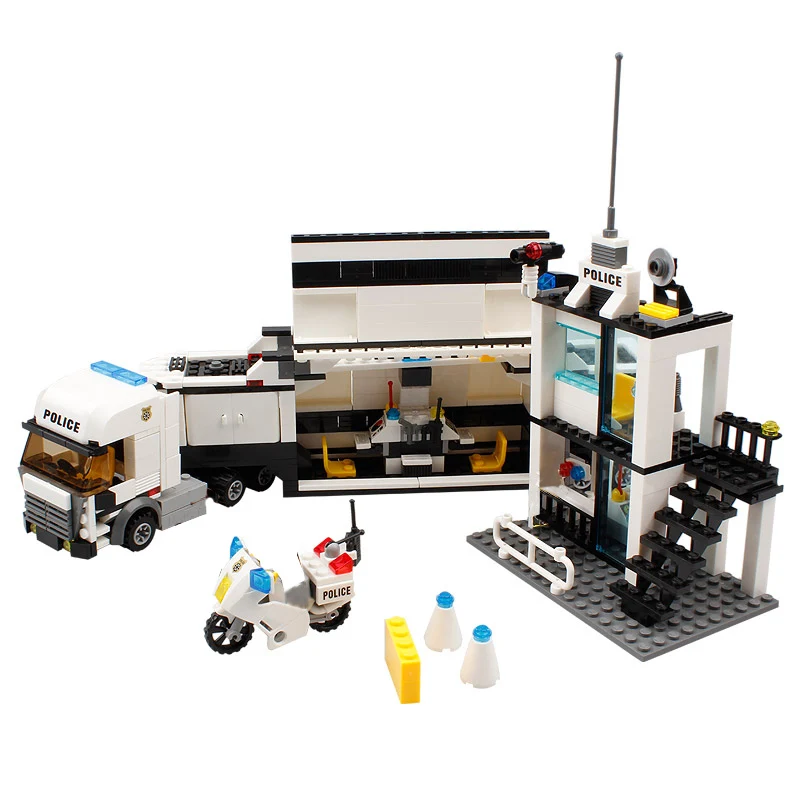 

KAZI Police command car City Figures SWAT DIY Model Building Blocks Bricks Toys For Kid Gifts