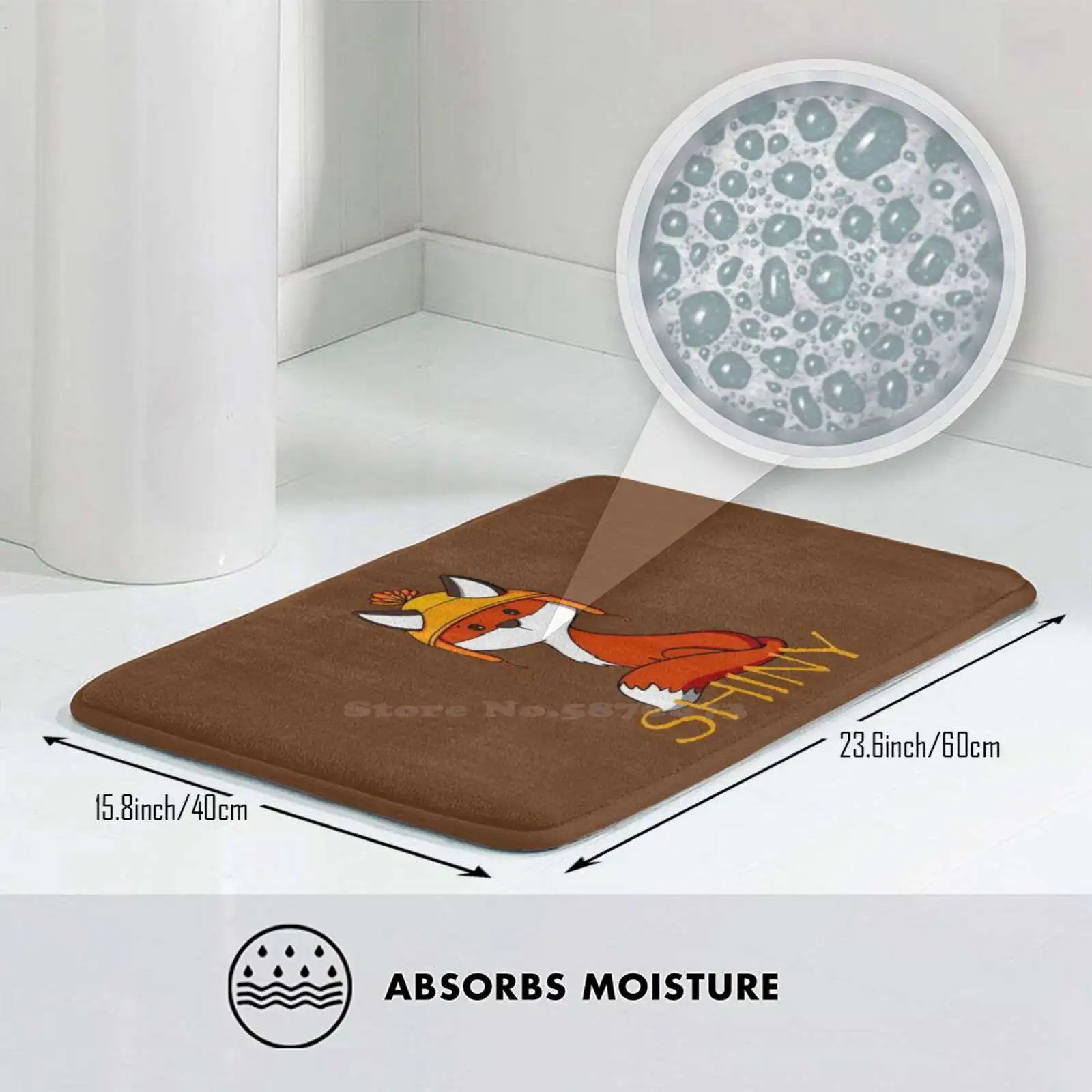 Блестящая лиса мягкий домашний Противоскользящий коврик для всей семьи