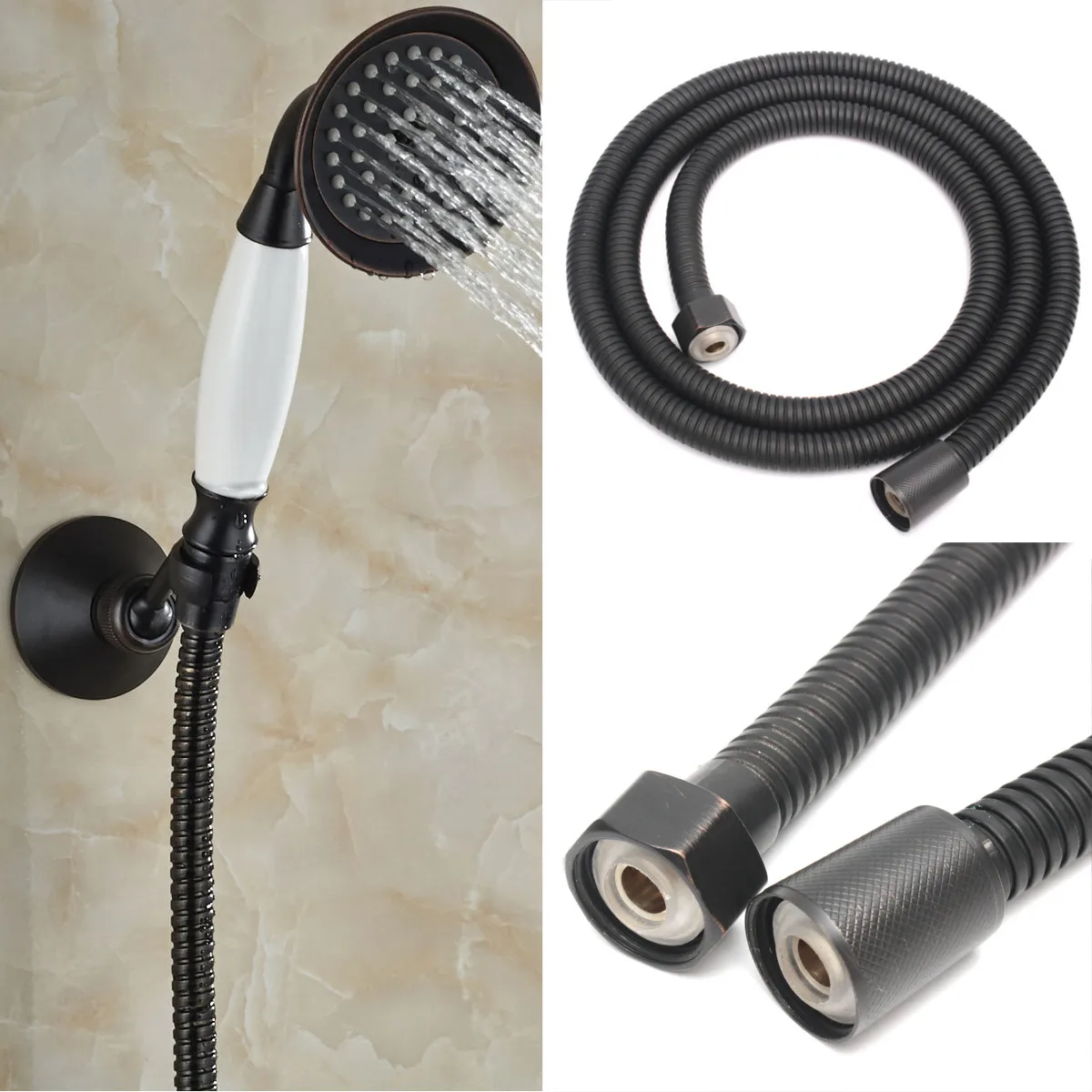

1.5m Shower Hose Pipes Fittings Shower Holder Water Pipe For Bath Stainless Steel Shower Head Bathroom Hose Plumbing