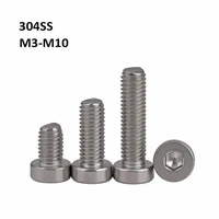 304 stainless steel low profile socket head screws hex hexagon thin low short profile head allen cap bolts m3 m4 m5 m6 m8 m10