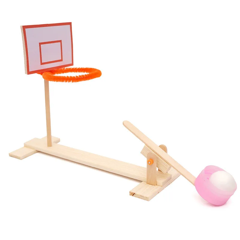 

Assembly Children DIY Science Toy Lever Principle Science Experiment Mini Basketball Ball Shooting Game Kids Educational Toys