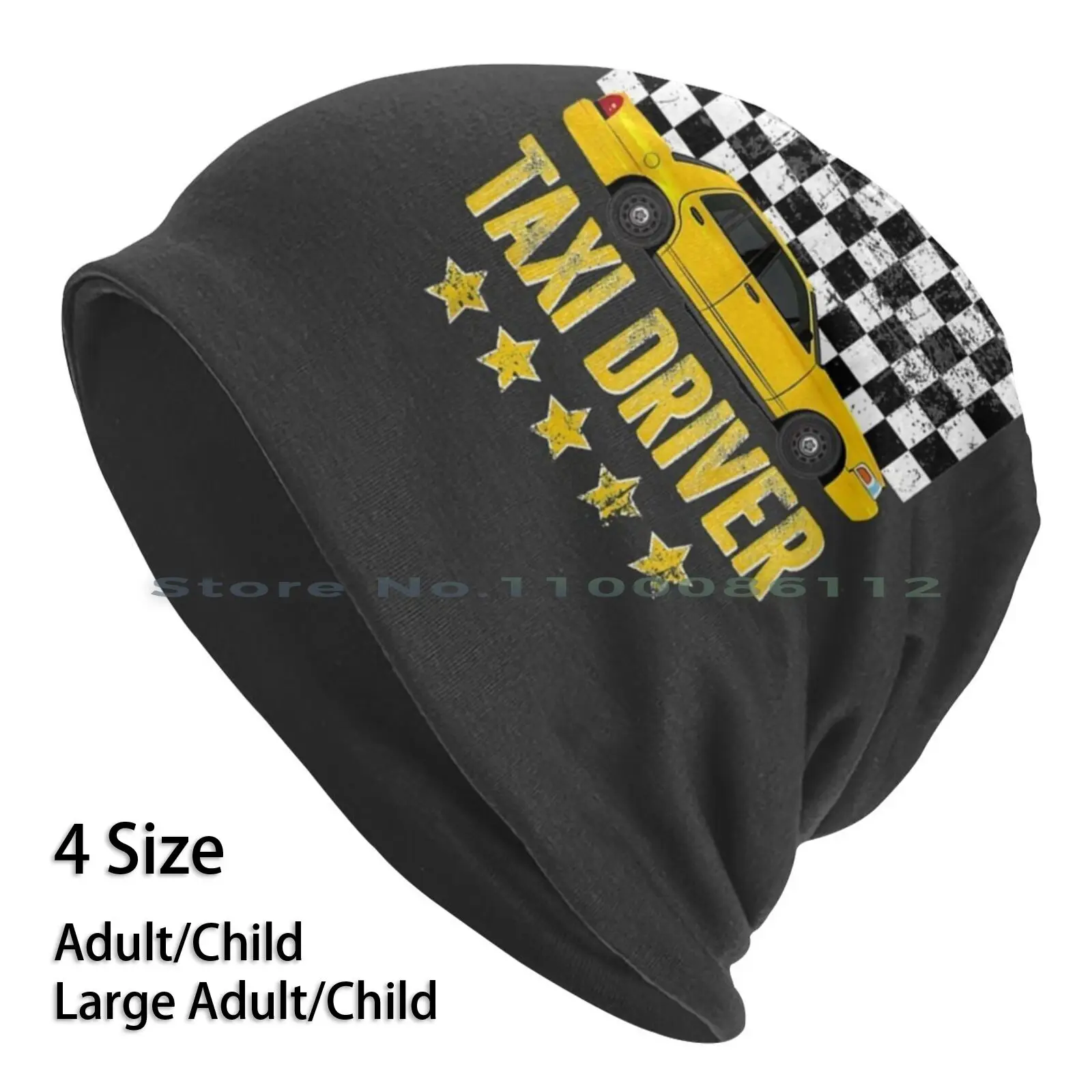 

Taxi Cab Driver Vintage Checker Gift For Dads & Kids Beanies Knit Hat Fans Lady Features With Granddad Daughter As Celebration