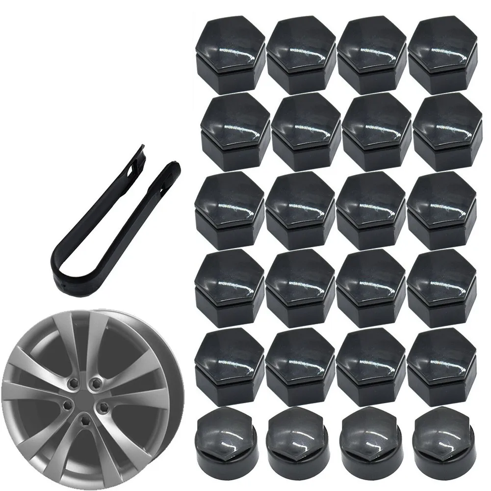 

24PC 22MM WHEELS TYRES NUTS COVERS FOR INSIGNIA LOCKING CAP BOLT GREY Nuts & Bolts Auto Replacement Parts