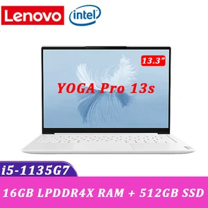 lenovo yoga pro 13s laptop new 2021 intel i5 1135g7 high resolution windows10 16g ram 512gb ssd notebook ips ultraslim computer free global shipping