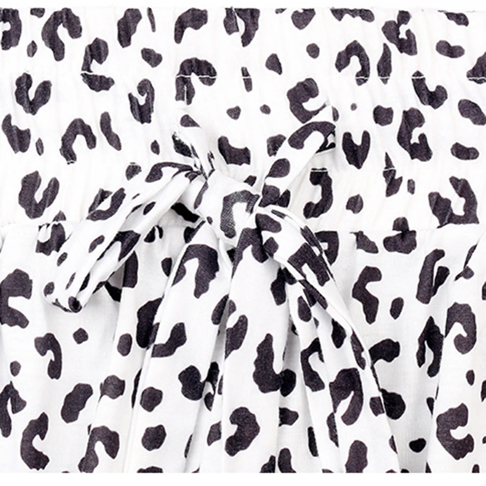 

Women Casual Leopard Print Drawstring Elastic Waistband Loose Pants Trousers