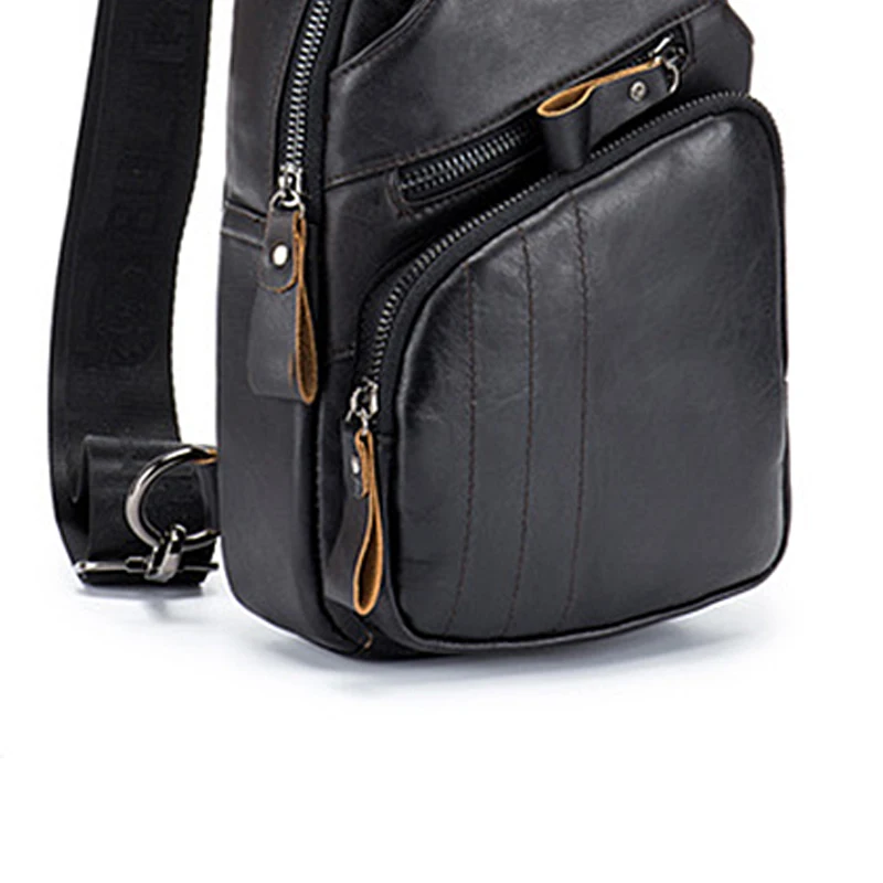 

BULLCAPTAIN 2021 Genuine Leather Chest Bag For Men Casual Messenger Bags Fashion Men's Chest Pack Short-Distance Travel Bag's