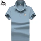 Рубашка-поло мужская летняя Новинка Мужская рубашка-поло с коротким рукавом Однотонная хлопковая рубашка Топ высокого качества Мужская деловая Повседневная рубашка-поло 831