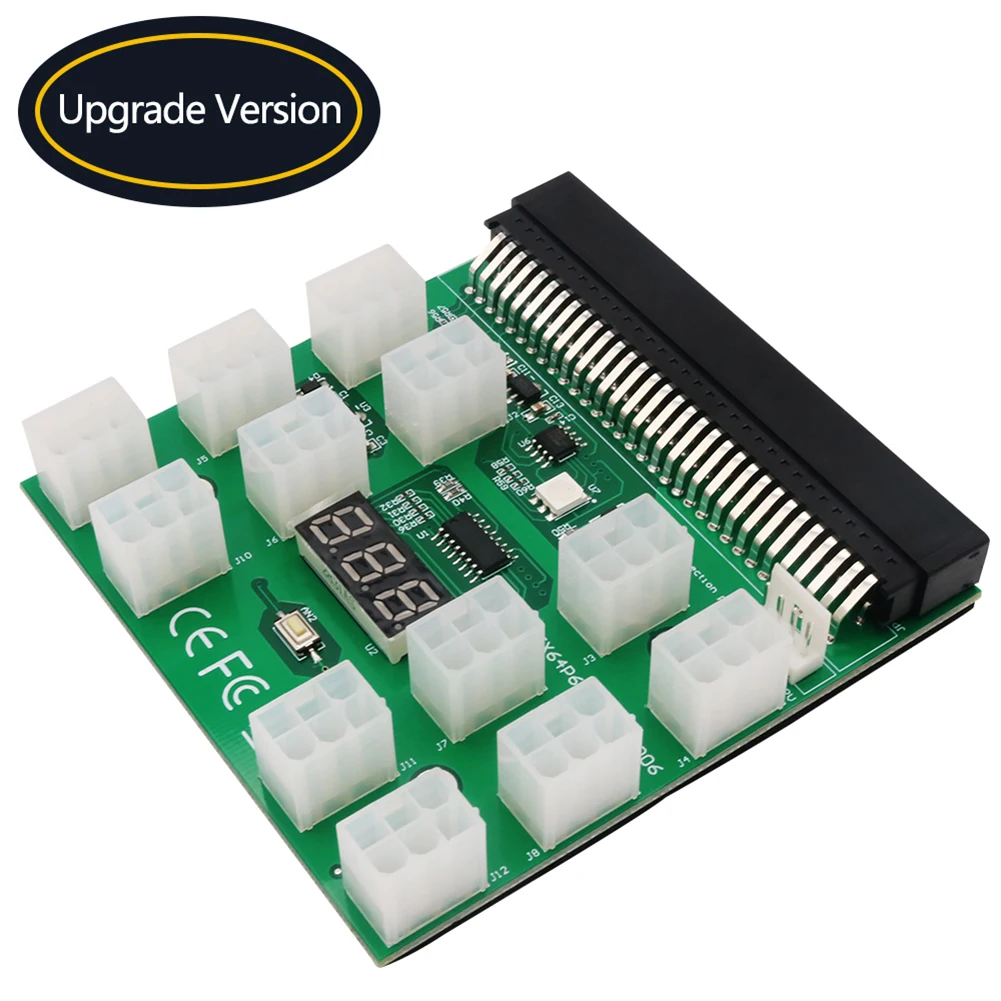Плата блока питания PCI-E 12x/17x 6Pin преобразователь адаптера 12 В для сервера Ethernet BTC