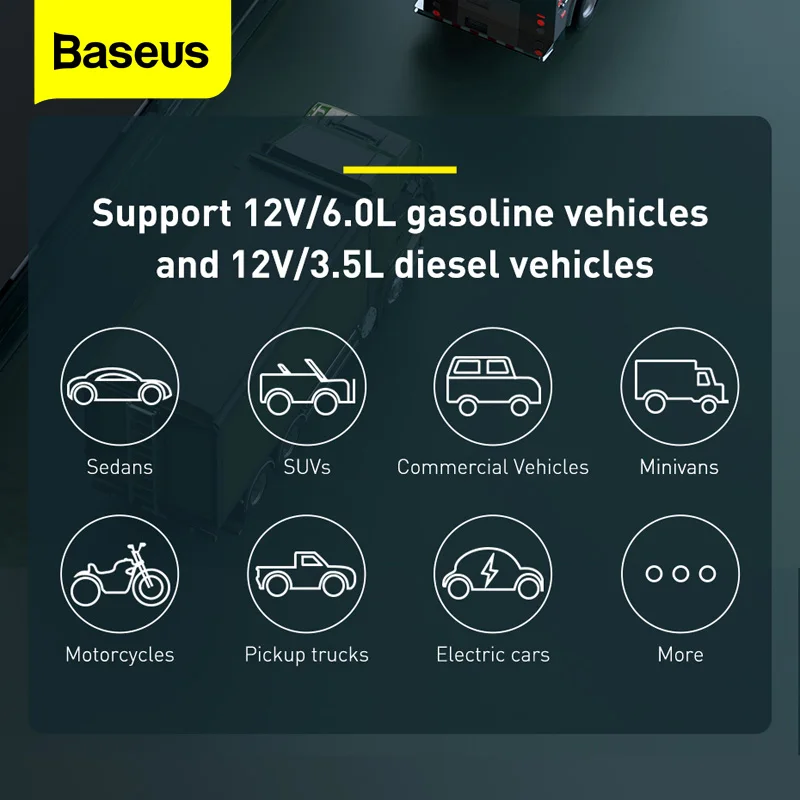 Портативное автомобильное пусковое устройство Baseus внешний аккумулятор для