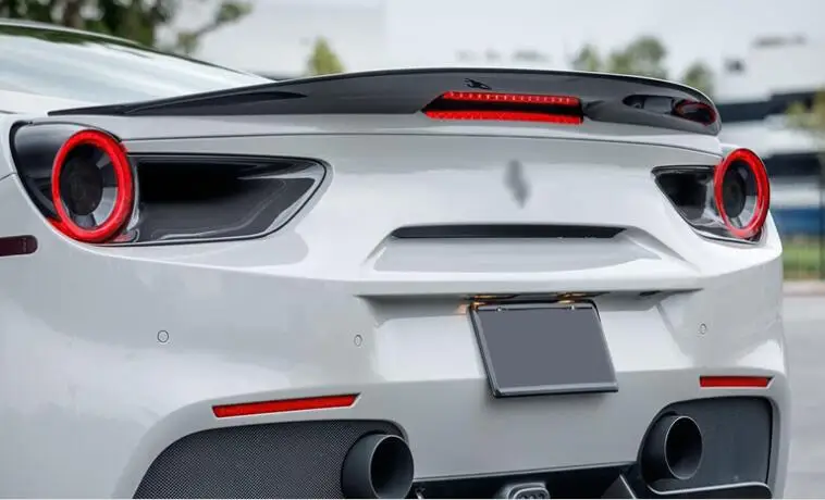 Реальные углеродного волокна заднего крыла багажник выступ Спойлеры для феррари