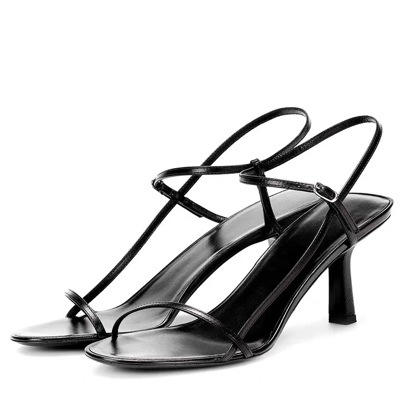

Fashion Womens Shoes 2021 Sandals Stiletto Heels Med Buckle Strap Suit Female Beige Luxury Medium Retro Clear Cat Summer Girls N