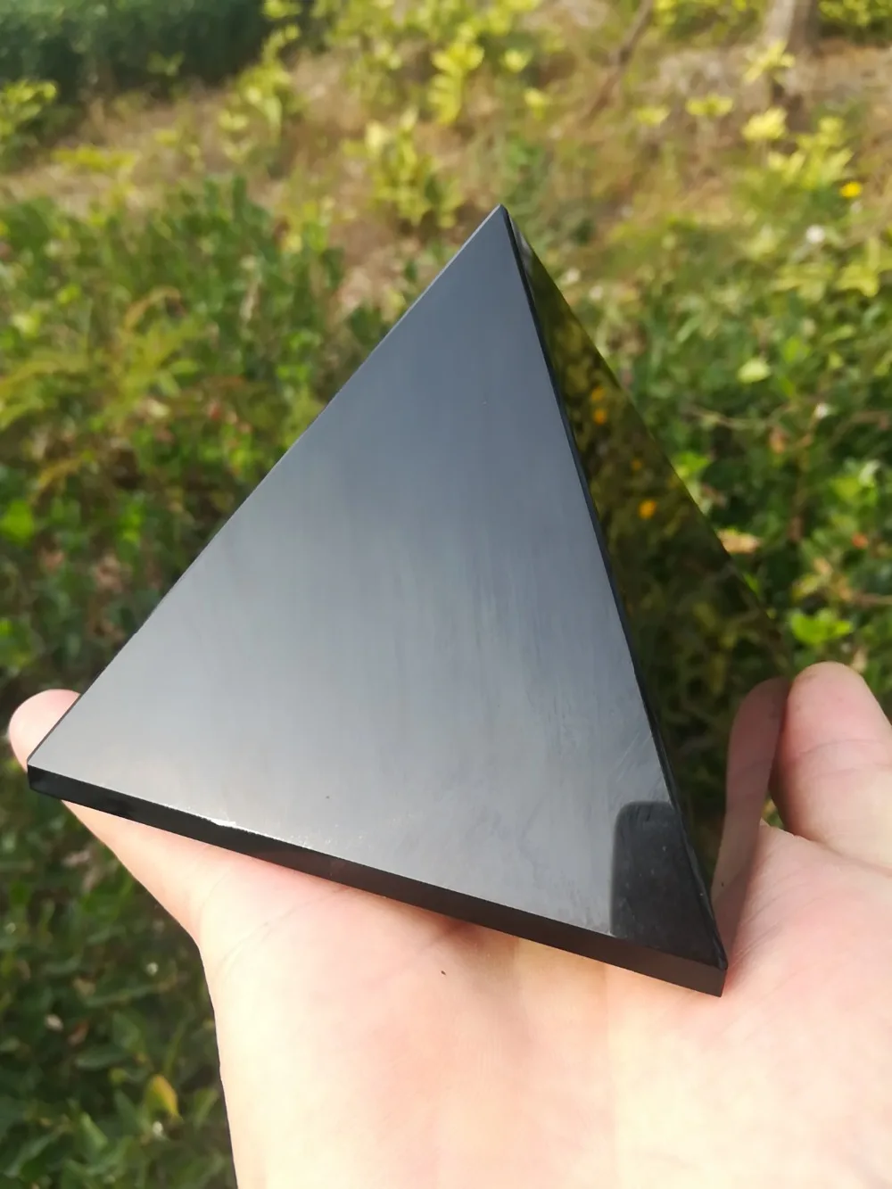 

4-8cm Black Obsidian Healing Pyramid Natural Mineral Triangled Crystal Point wholesale