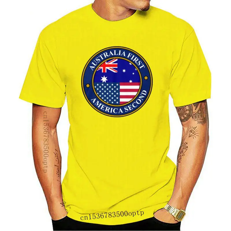 

Простая хлопковая футболка с коротким рукавом, футболка унисекс австралийского и американского второго стандарта, футболка с круглым выре...