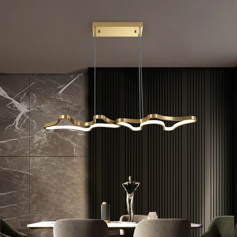 Miglior Lampada A Sospensione A LED Moderna Semplicità 55W Lampada A Sospensione In Rame Nero Oro Per Sala Da Pranzo Bar Cucina Ufficio Decorazioni Per Interni