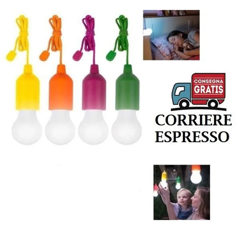 

Portable LED Colorful Light Bulb Chandelier Pull Cord Light Bulb Outdoor Garden Party Wedding Hanging LED Light Lamp